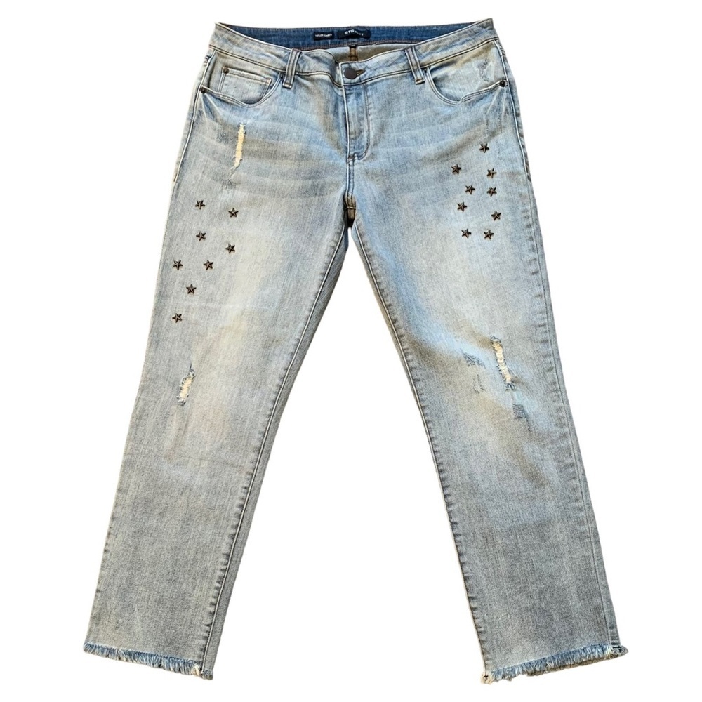 STS Blue Star Stud Taylor Tomboy Jeans Distressed Raw Hem - Boyfriend Fit - Picture 3 of 14